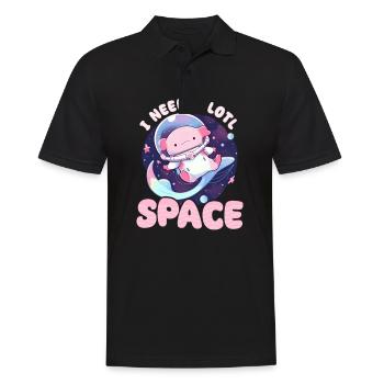 Axolotl Need A Lotl Space - Men's Polo Shirt - black - Front - Kai (181cm)