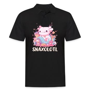Axolotl Snaxolotl - Männer Poloshirt - Schwarz - Vorne - Kai (181cm)