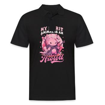 Axolotl Mon animal est axolotl - Polo Homme - noir - Devant - Kai (181cm)