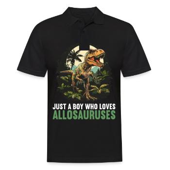 Allosaurier Allosaurus - Männer Poloshirt - Schwarz - Vorne - Kai (181cm)
