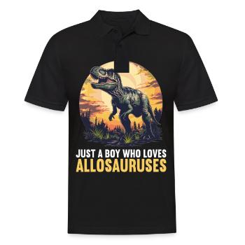 Allosaurier Allosaurus - Männer Poloshirt - Schwarz - Vorne - Kai (181cm)