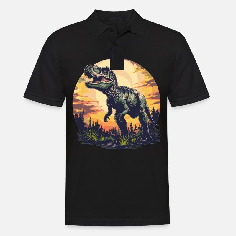 Allosaurier Allosaurus - Männer Poloshirt - Schwarz