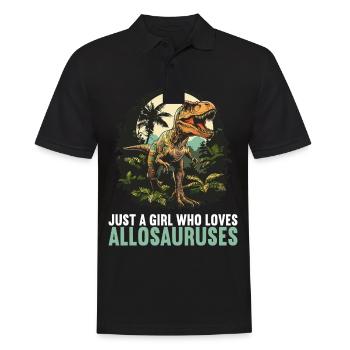 Allosaurier Allosaurus - Männer Poloshirt - Schwarz - Vorne - Kai (181cm)