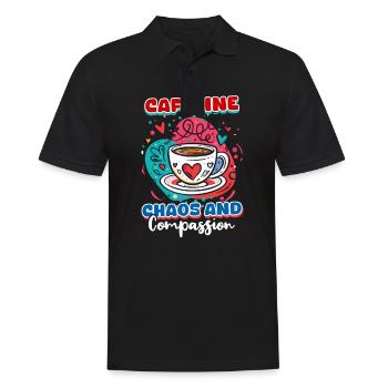 Infirmière aux urgences Caféine, chaos et compassion - Polo Homme - noir - Devant - Kai (181cm)
