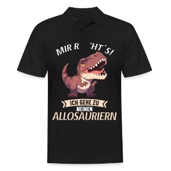 Allosaurier Allosaurus - Männer Poloshirt - Schwarz - Vorne - Kai (181cm)