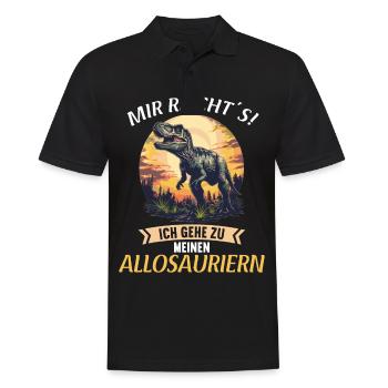 Allosaurier Allosaurus - Männer Poloshirt - Schwarz - Vorne - Kai (181cm)