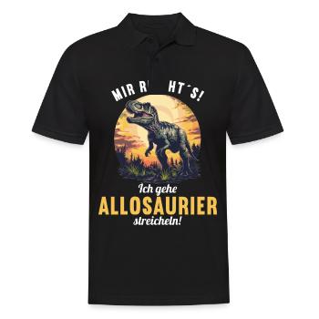 Allosaurier Allosaurus - Männer Poloshirt - Schwarz - Vorne - Kai (181cm)