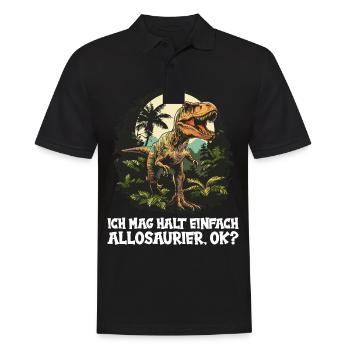 Allosaurier Allosaurus - Männer Poloshirt - Schwarz - Vorne - Kai (181cm)