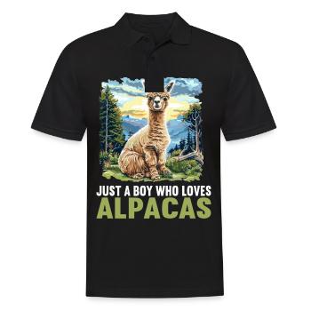 Alpaca Alpakas Alpaka - Männer Poloshirt - Schwarz - Vorne - Kai (181cm)