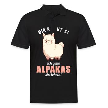 Alpaca Alpakas Alpaka - Männer Poloshirt - Schwarz - Vorne - Kai (181cm)