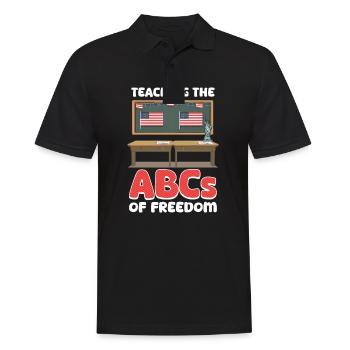Un enseignant patriotique enseignant l’ABC de la liberté - Polo Homme - noir - Devant - Kai (181cm)