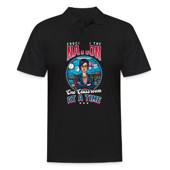 Enseignant patriotique éduquant la nation Classe A Tim - Polo Homme - noir - Devant - Kai (181cm)