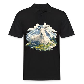 Alpine Goat Bergziegen Bergziege - Männer Poloshirt - Schwarz - Vorne - Kai (181cm)