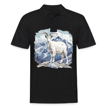 Alpine Goat Bergziegen Bergziege - Männer Poloshirt - Schwarz - Vorne - Kai (181cm)