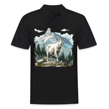 Alpine Goat Bergziegen Bergziege - Männer Poloshirt - Schwarz - Vorne - Kai (181cm)