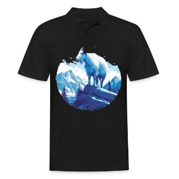 Alpine Goat Bergziegen Bergziege - Männer Poloshirt - Schwarz - Vorne - Kai (181cm)