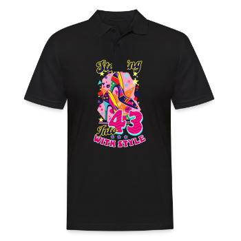 43. Geburtstag Mit Stil in die 43 - Männer Poloshirt - Schwarz - Vorne - Kai (181cm)