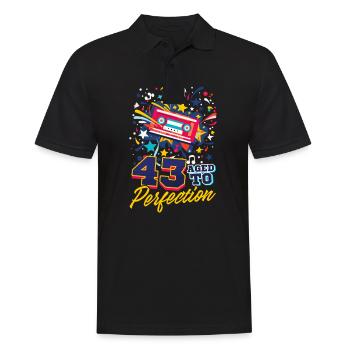 43rd Birthday 43 - Aged To Perfection - Men's Polo Shirt - black - Front - Kai (181cm)