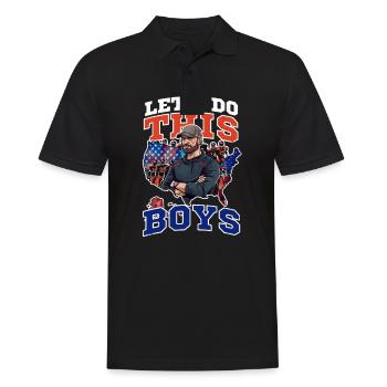 4 juillet Entraîneur de football Do This Boys - Polo Homme - noir - Devant - Kai (181cm)