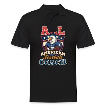 4th Of July Football Coach All American Coach - Men's Polo Shirt - black - Front - Kai (181cm)