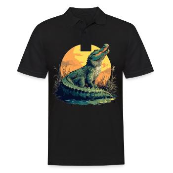 Alligatoren Alligator - Männer Poloshirt - Schwarz - Vorne - Kai (181cm)