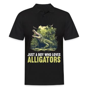 Alligatoren Alligator - Männer Poloshirt - Schwarz - Vorne - Kai (181cm)