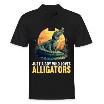 Alligatoren Alligator - Männer Poloshirt - Schwarz - Vorne - Kai (181cm)