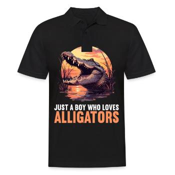 Alligatoren Alligator - Männer Poloshirt - Schwarz - Vorne - Kai (181cm)