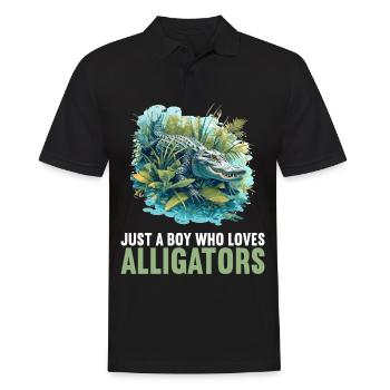 Alligatoren Alligator - Männer Poloshirt - Schwarz - Vorne - Kai (181cm)