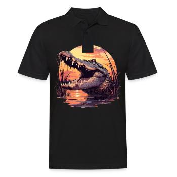Alligatoren Alligator - Männer Poloshirt - Schwarz - Vorne - Kai (181cm)