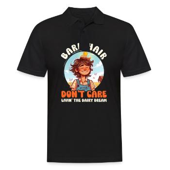 Dairy Farmer Barn Hair, Don't Care - Men's Polo Shirt - black - Front - Kai (181cm)
