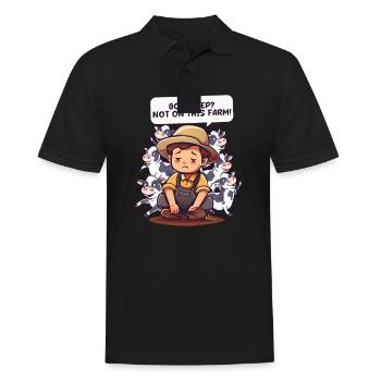 Dairy Farmer Got Sleep? Not on This Farm! - Men's Polo Shirt - black - Front - Kai (181cm)