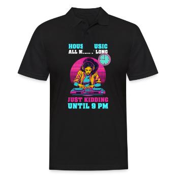 EDM Rave Mom House Music Until 9 PM - Men's Polo Shirt - black - Front - Kai (181cm)