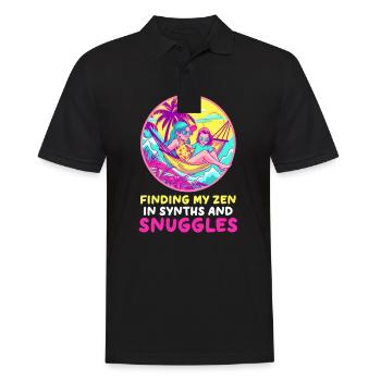 EDM Rave Mom Finding My Zen in Synths and Snuggles - Men's Polo Shirt - black - Front - Kai (181cm)