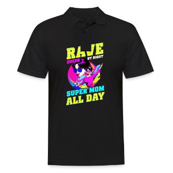 EDM Rave Mom Rave Queen by Night, Super Mom All Da - Men's Polo Shirt - black - Front - Kai (181cm)