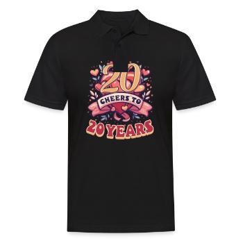 20 Years Anniversary Cheers To 20 Years! - Men's Polo Shirt - black - Front - Kai (181cm)