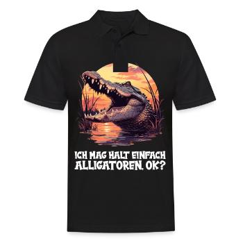 Alligatoren Alligator - Männer Poloshirt - Schwarz - Vorne - Kai (181cm)