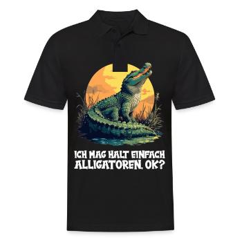 Alligatoren Alligator - Männer Poloshirt - Schwarz - Vorne - Kai (181cm)