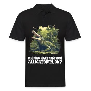 Alligatoren Alligator - Männer Poloshirt - Schwarz - Vorne - Kai (181cm)