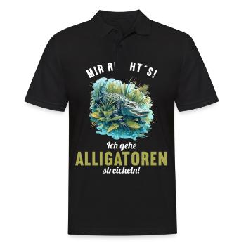 Alligatoren Alligator - Männer Poloshirt - Schwarz - Vorne - Kai (181cm)