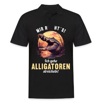 Alligatoren Alligator - Männer Poloshirt - Schwarz - Vorne - Kai (181cm)