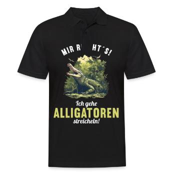 Alligatoren Alligator - Männer Poloshirt - Schwarz - Vorne - Kai (181cm)