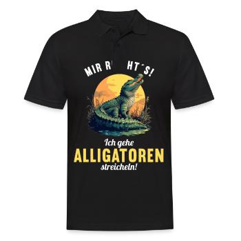 Alligatoren Alligator - Männer Poloshirt - Schwarz - Vorne - Kai (181cm)