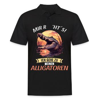 Alligatoren Alligator - Männer Poloshirt - Schwarz - Vorne - Kai (181cm)