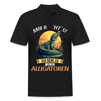 Alligatoren Alligator - Männer Poloshirt - Schwarz - Vorne - Kai (181cm)