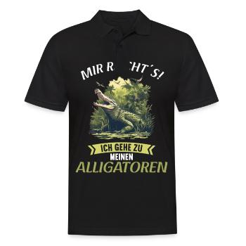 Alligatoren Alligator - Männer Poloshirt - Schwarz - Vorne - Kai (181cm)