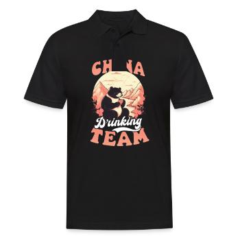 Chinese China Drinking Team - Men's Polo Shirt - black - Front - Kai (181cm)