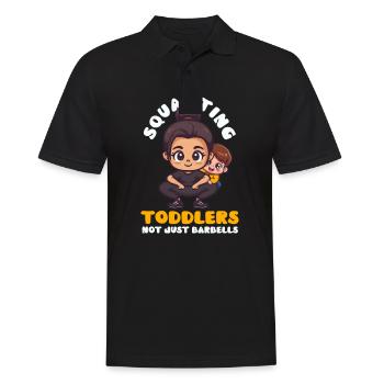 Bodybuilding Mama hockt Kleinkinder nicht Langhanteln - Männer Poloshirt - Schwarz - Vorne - Kai (181cm)