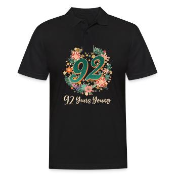 92. Geburtstag 92 Jahre jung - Männer Poloshirt - Schwarz - Vorne - Kai (181cm)