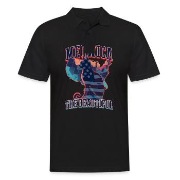 4. Juli Katze Meowica die Schöne - Männer Poloshirt - Schwarz - Vorne - Kai (181cm)